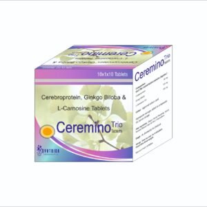 Ceremino Trio Tablets - Cerebroprotein Ginkgo Biloba L-Carnosine by DrugsWell for Memory and Brain Health