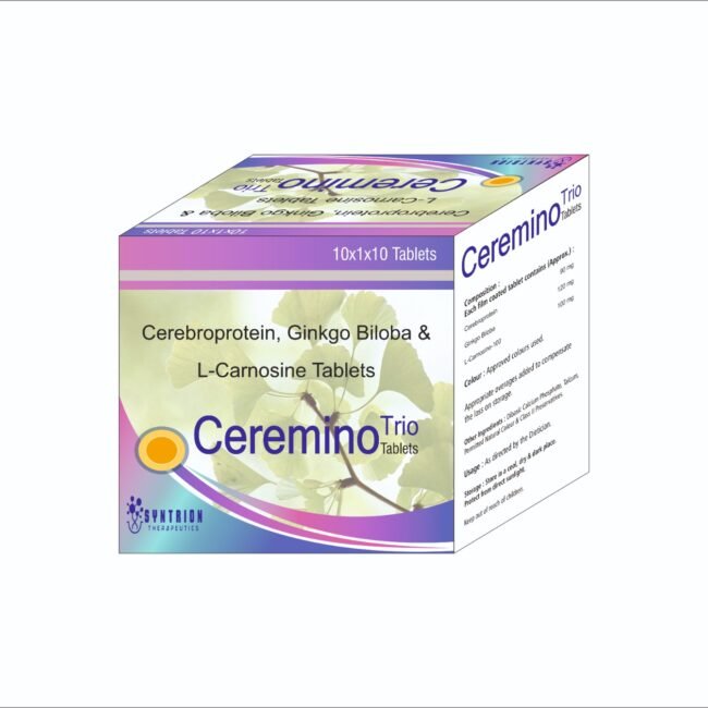 Ceremino Trio Tablets Ceremino Trio Tablets - Cerebroprotein Ginkgo Biloba L-Carnosine by DrugsWell for Memory and Brain Health